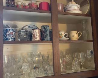 Clear vintage glass, mugs, Seasonal items, vintage Kitchen