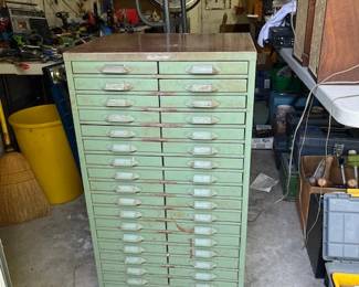Vintage 36 drawer metal cabinet