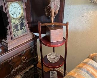 Vintage English, mahogany dessert stand or tea stand
