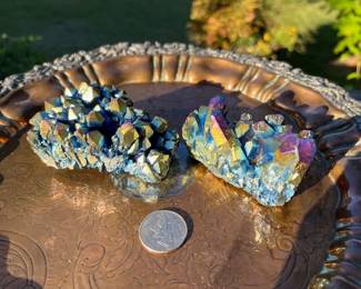 Titanium Quartz Crystal Clusters