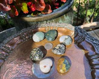 Ocean Jasper hand carved Hearts