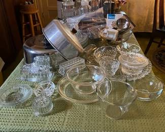 Vintage glass, storage jars, baskets