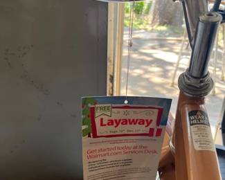 Huffy bicycle layaway tag still on bike