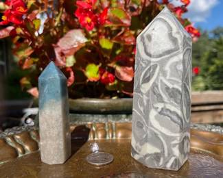 Trolleite on the left and Thousand Eye Stone on the right.