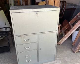 Vintage metal storage chest