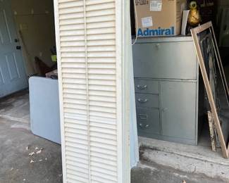 More shutters, vintage metal storage cabinet