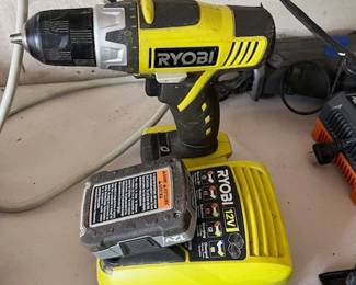Ryobi 18 volt drill with charger and 2 batteries