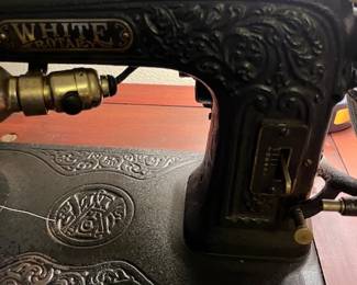 Wonderful metal work on the sewing machine