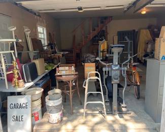 Looking into the two car garage in the back of the property