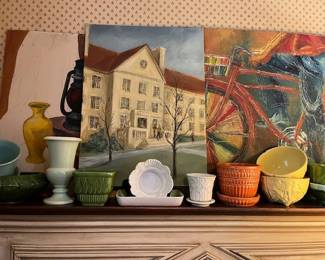 Original art work, Vintage planters