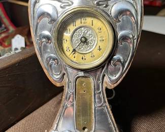 Art Nouveau STERLING Edsel Clock!