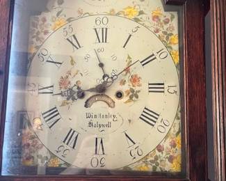 A close look at the Grandfather clock's face