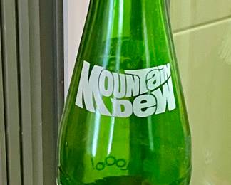 VINTAGE MOUNTAIN DEW BOTTLE WITH LAUNDRY SPRINKLER TOP