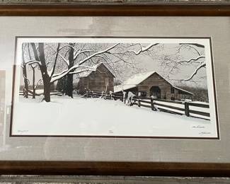 BOB TIMBERLAKE'S "HEAVY SNOW" FRAMED, MATTED, SIGNED, NUMBERED 837/4478
