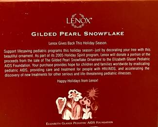 LENOX GILDED PEARL SNOWFLAKE ORNAMENT