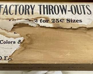 ANTIQUE “FACTORY THROW-OUTS” LARGE CIGAR BOX