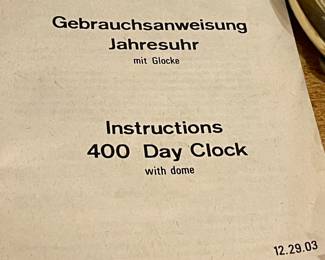 VINTAGE 400 DAY ANNIVERSARY CLOCK