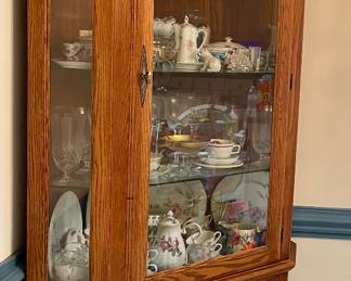 VINTAGE OAK CORNER CHINA CABINET by VIRGINIA HOUSE