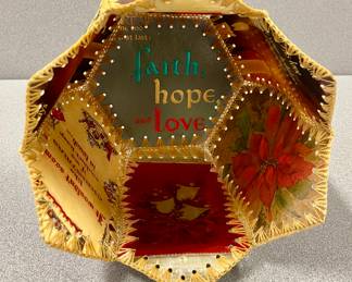 HAND CRAFTED CROCHET CARDS VASE/BASKET