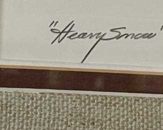 BOB TIMBERLAKE'S "HEAVY SNOW" FRAMED, MATTED, SIGNED, NUMBERED 837/4478