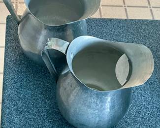 VINTAGE METAL WATER PITCHERS
