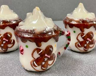 VINTAGE GINGERBREAD "MUGS" CANDLES