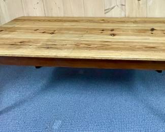 HAND-CRAFTED 7’ FARM TABLE WITH WOODEN PEGS  BASE CONSTRUCTION 