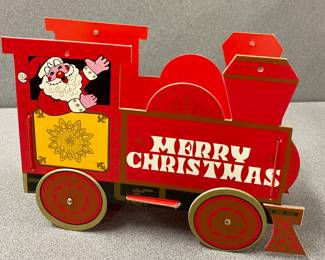 VINTAGE CARDBOARD CHRISTMAS TRAIN CENTERPIECE