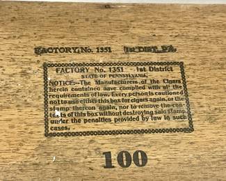 ANTIQUE “FACTORY THROW-OUTS” LARGE CIGAR BOX