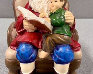 VINTAGE SANTA READING FIGURE