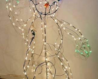 LIGHTED SNOWMAN YARD ART