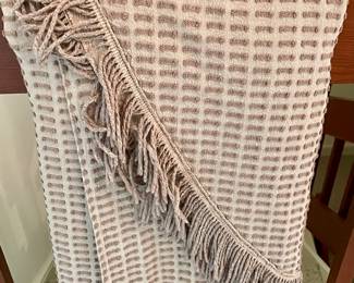 VINTAGE/ANTIQUE SWISS DOT/BOWTIE FRINGED SPREAD