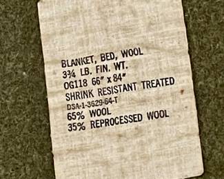 ANTIQUE MILITARY WOOL BLANKET