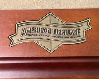 AMERICAN HERITAGE GAME ROOM COLLECTION BILLIARD TABLE WITH CAMEL FELT & DELUXE COVER
