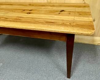 HAND-CRAFTED 7’ FARM TABLE WITH WOODEN PEGS  BASE CONSTRUCTION 