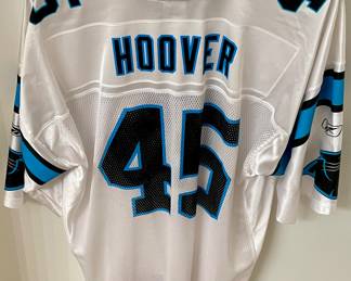 VINTAGE CAROLINA PANTHERS - BRAD HOOVER OFFICIAL NFL EQUIPMENT REEBOK JERSEY, SIZE - XL