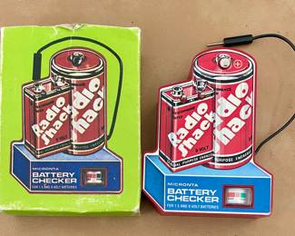 VINTAGE RADIO SHACK BATTERY CHECKER WITH ORIGINAL BOX