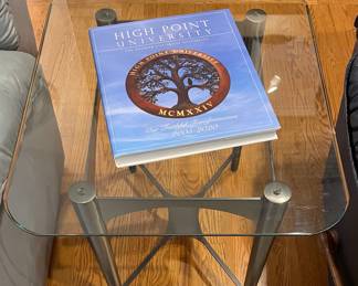 METAL/GLASS END TABLE, HPU TABLE BOOK