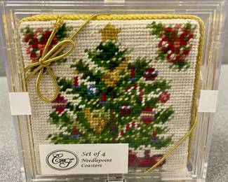 SET/4 NEEDLEPOINT COASTERS