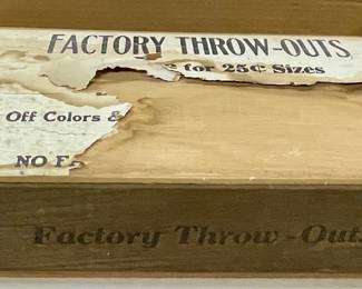 ANTIQUE “FACTORY THROW-OUTS” LARGE CIGAR BOX