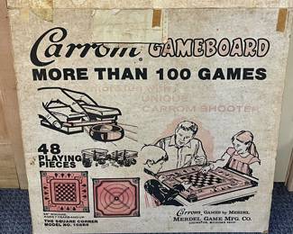LIKE NEW VINTAGE CARROM GAMEBOARD - COMPLETE, ORIGINAL BOX