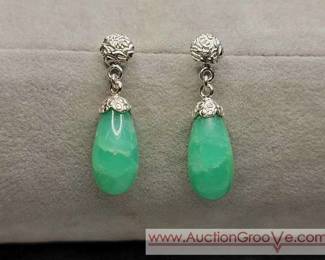 2 Sterling Silver Jadeite Earrings