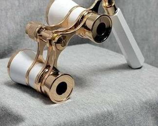 2 White and Rose Gold Opera Glasses