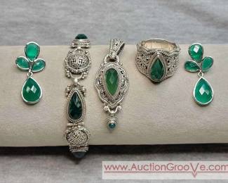 2 SARDA Sterling Silver Bracelet, Pendant, Earrings and Ring