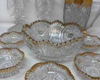 9 ArtDecoCandlesticksEAPGBowlSet9Piece