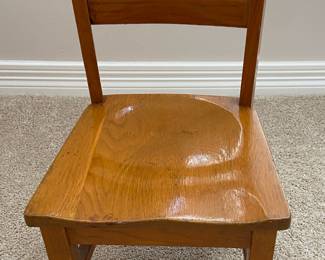 Child’s oak desk chair 26x14x13 inches HWD $50