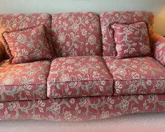 Ashley Three cushion upholstered sofa 88”x36”x40” LxHxD $500 has matching chairs (2) sold separately 
