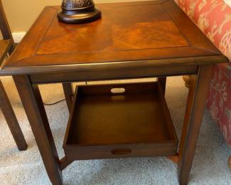 Ashley end table (2 each) 24”x24”x24” with detachable serving tray lower shelf $125 each 
