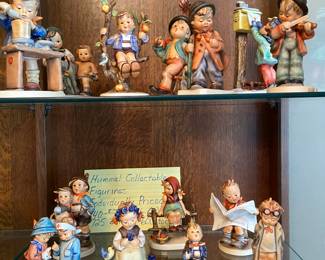 14 Hummel figurines from 1960-1980. Price ranges $40-$75 if sold individually or entire collection $600. 