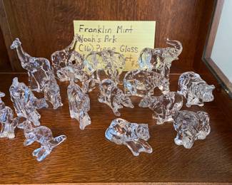 1970’s Franklin Mint Noah’s Ark glass menagerie 16 piece set $200. 